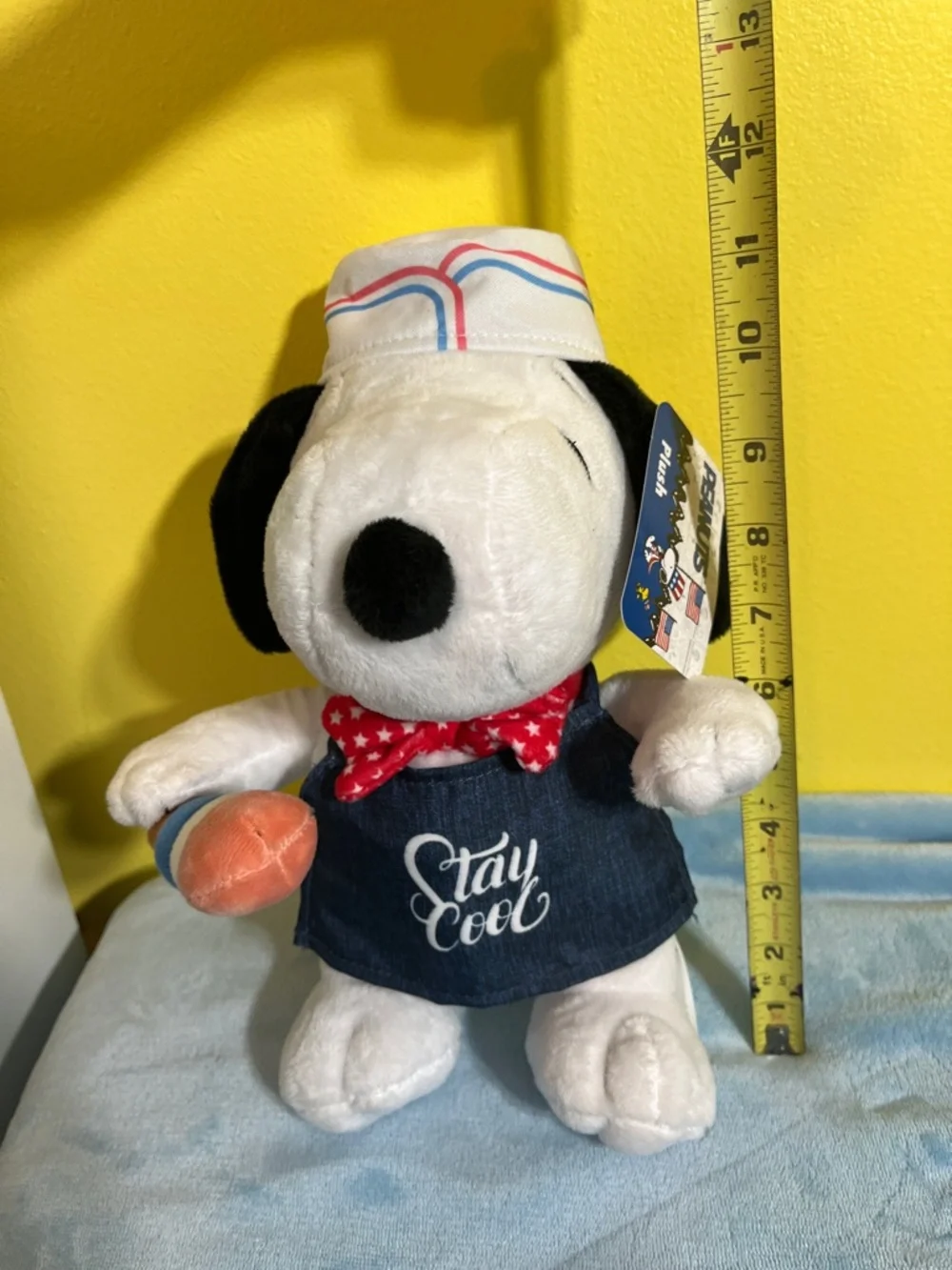 Peanuts Snoopy Ice Cream Plush 11” NWT Stay Cool Summer Toy